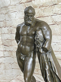 Farnese Hercules by Glykon Greek Roman Sculpture Statue Nude Male Figure 18" x 10"