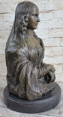 Mona Lisa Bronze Bust after Leonardo Da Vinci 14" x 8"
