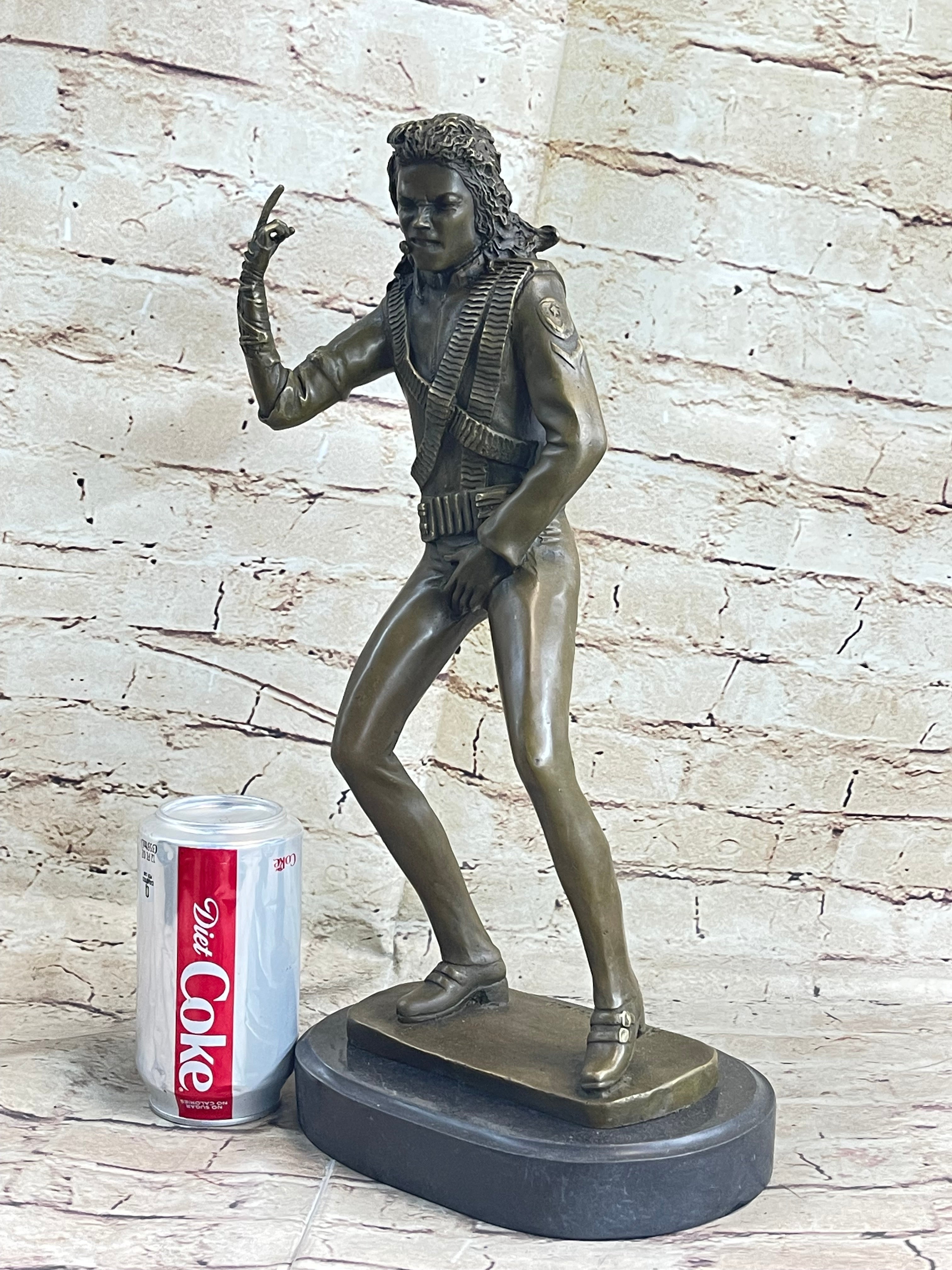 Aldo Vitaleh Michael Jackson Bronze Sculpture Marble Base