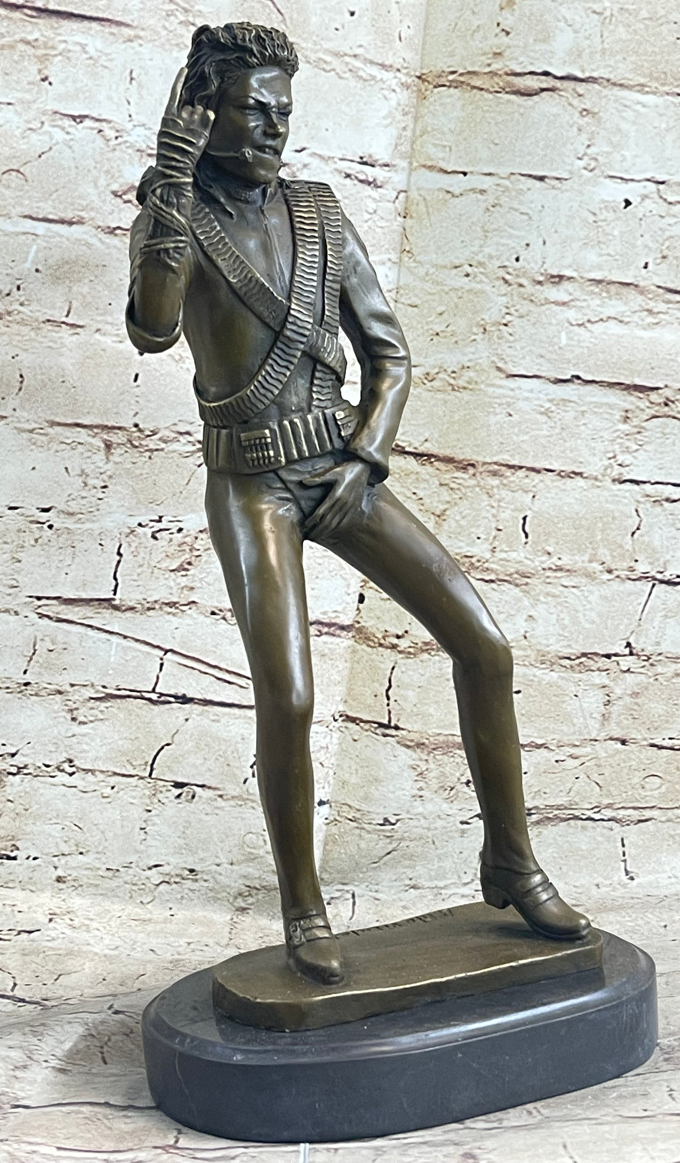 Aldo Vitaleh Michael Jackson Bronze Sculpture Marble Base