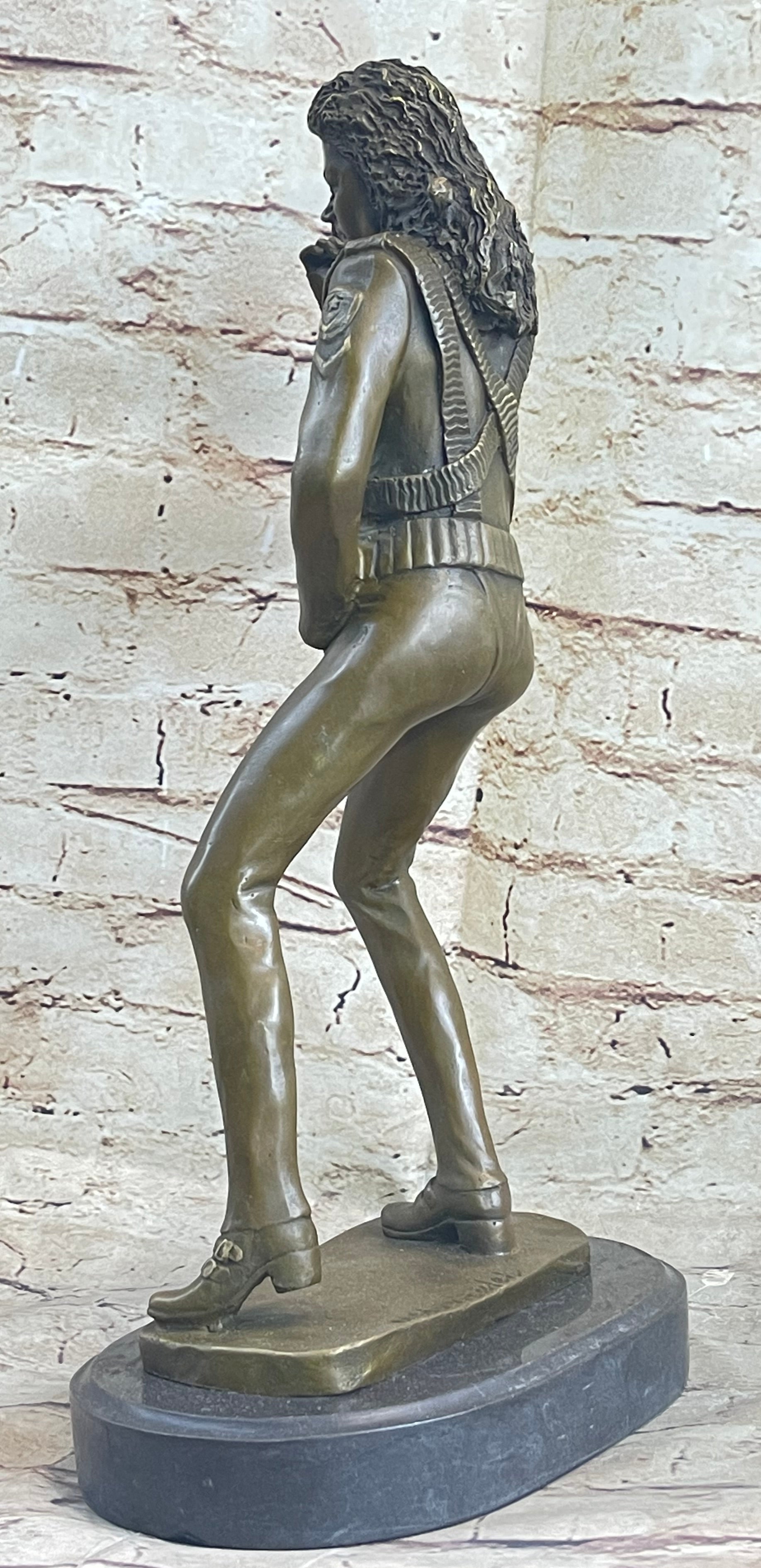Aldo Vitaleh Michael Jackson Bronze Sculpture Marble Base