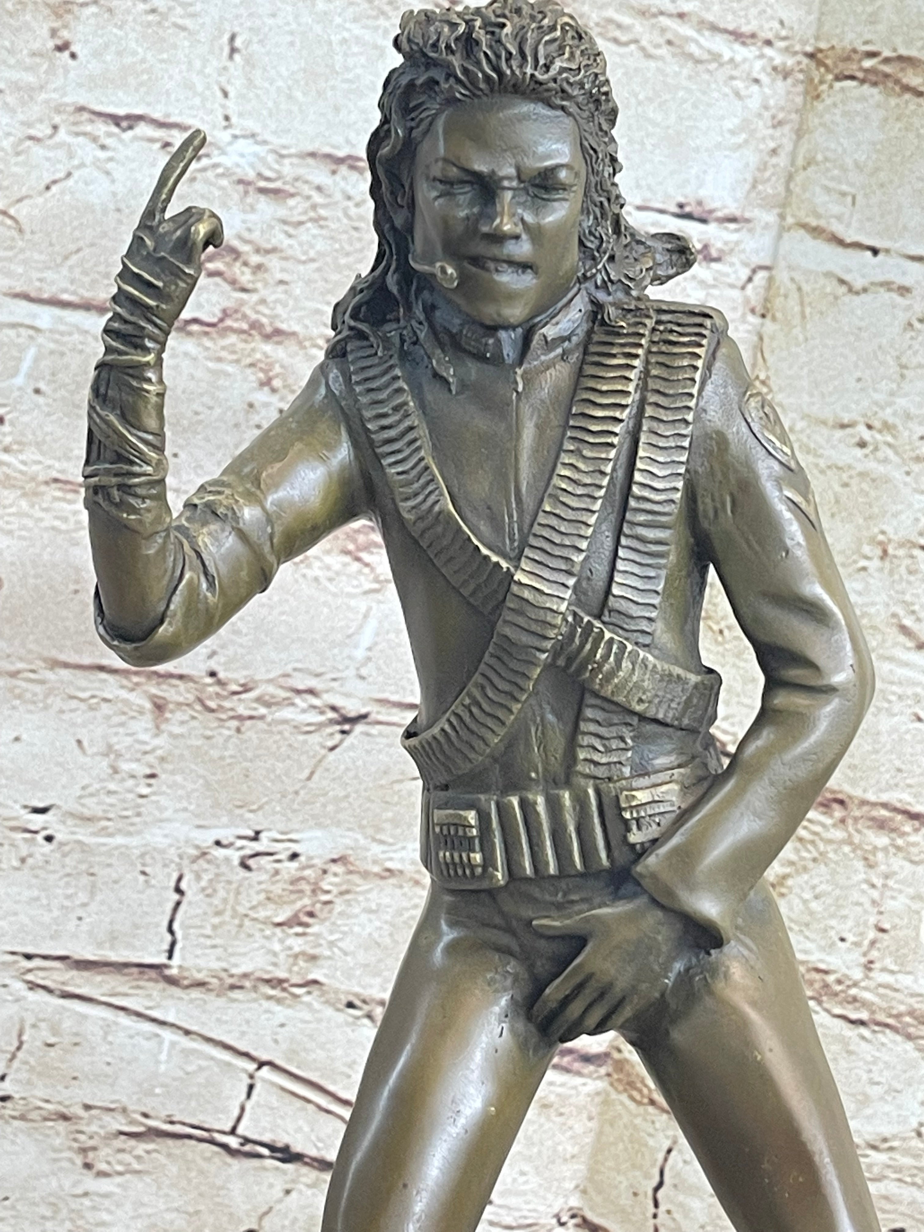 Aldo Vitaleh Michael Jackson Bronze Sculpture Marble Base