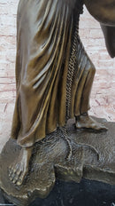 Bronze Jesus Carrying the Cross on Marble Base