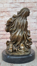 Signed Canova Virgin Mary Praying Bronze Sculpture