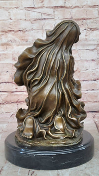 Signed Canova Virgin Mary Praying Bronze Sculpture