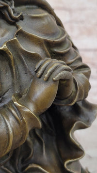 Signed Canova Virgin Mary Praying Bronze Sculpture