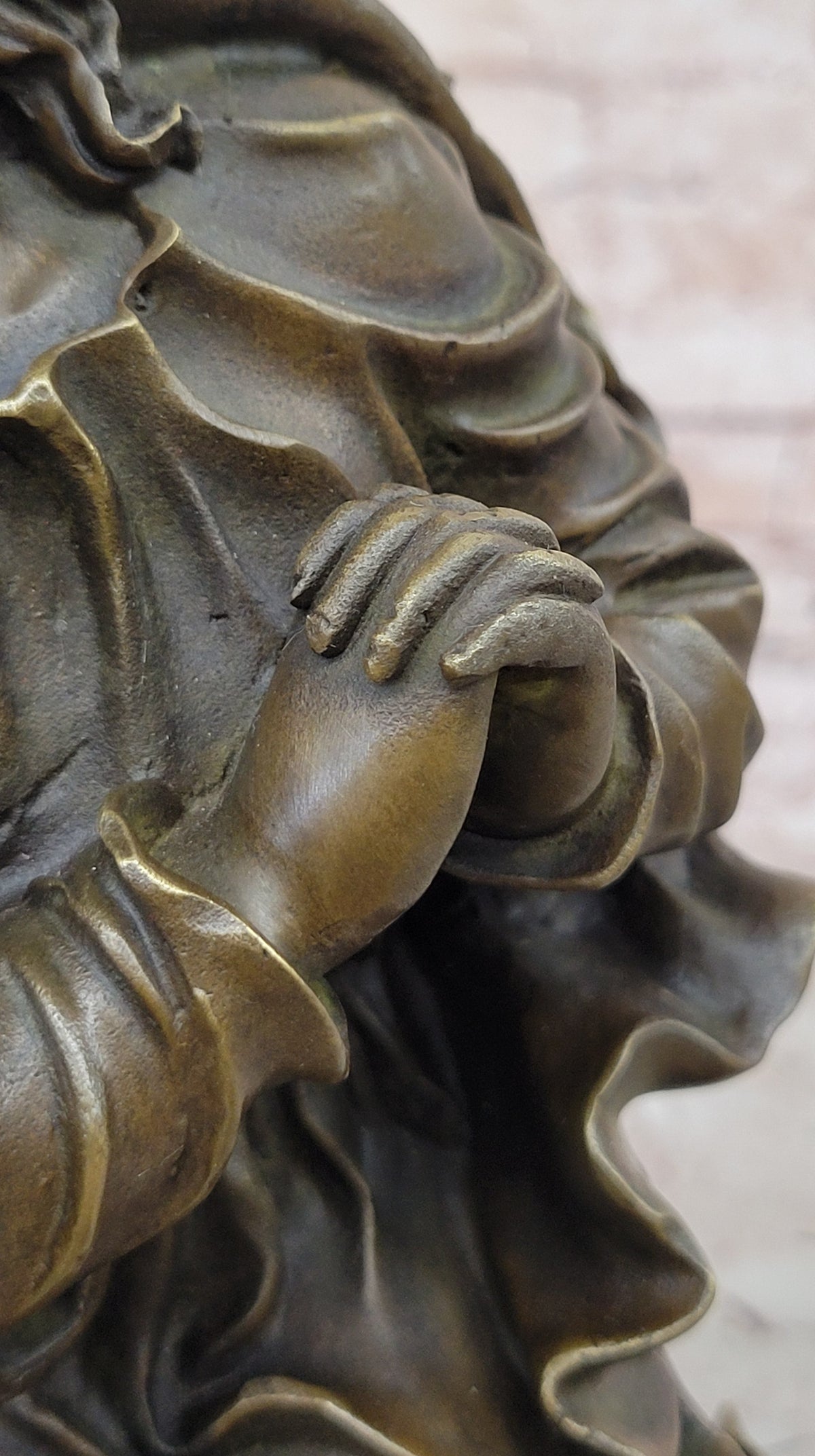 Signed Canova Virgin Mary Praying Bronze Sculpture