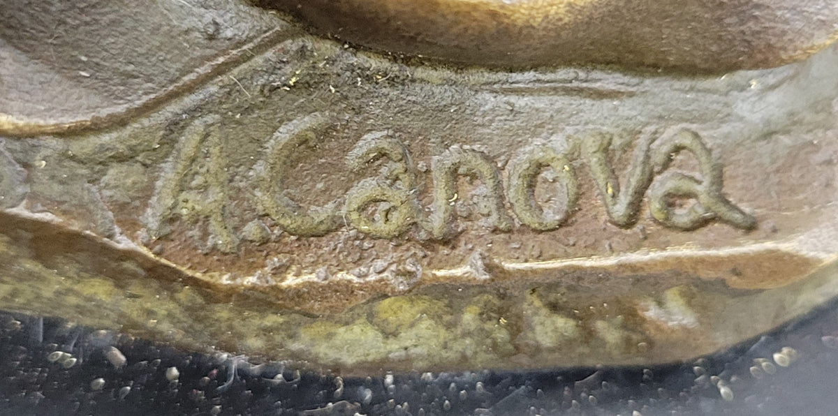 Signed Canova Virgin Mary Praying Bronze Sculpture