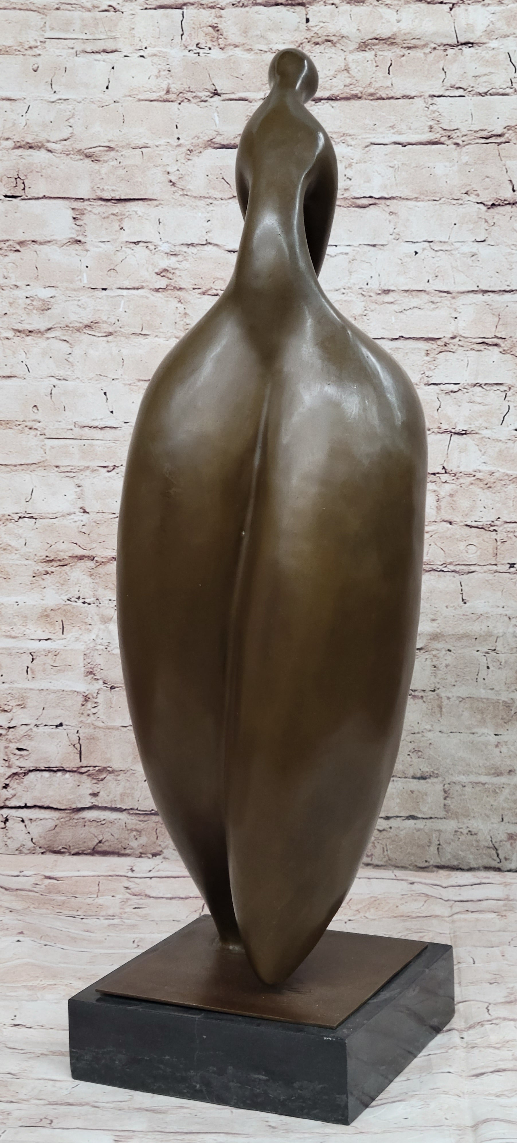 Proportionally Exaggerated Woman Fertility Bronze Sculpture