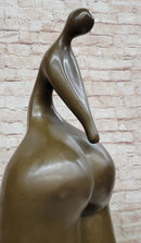 Proportionally Exaggerated Woman Fertility Bronze Sculpture