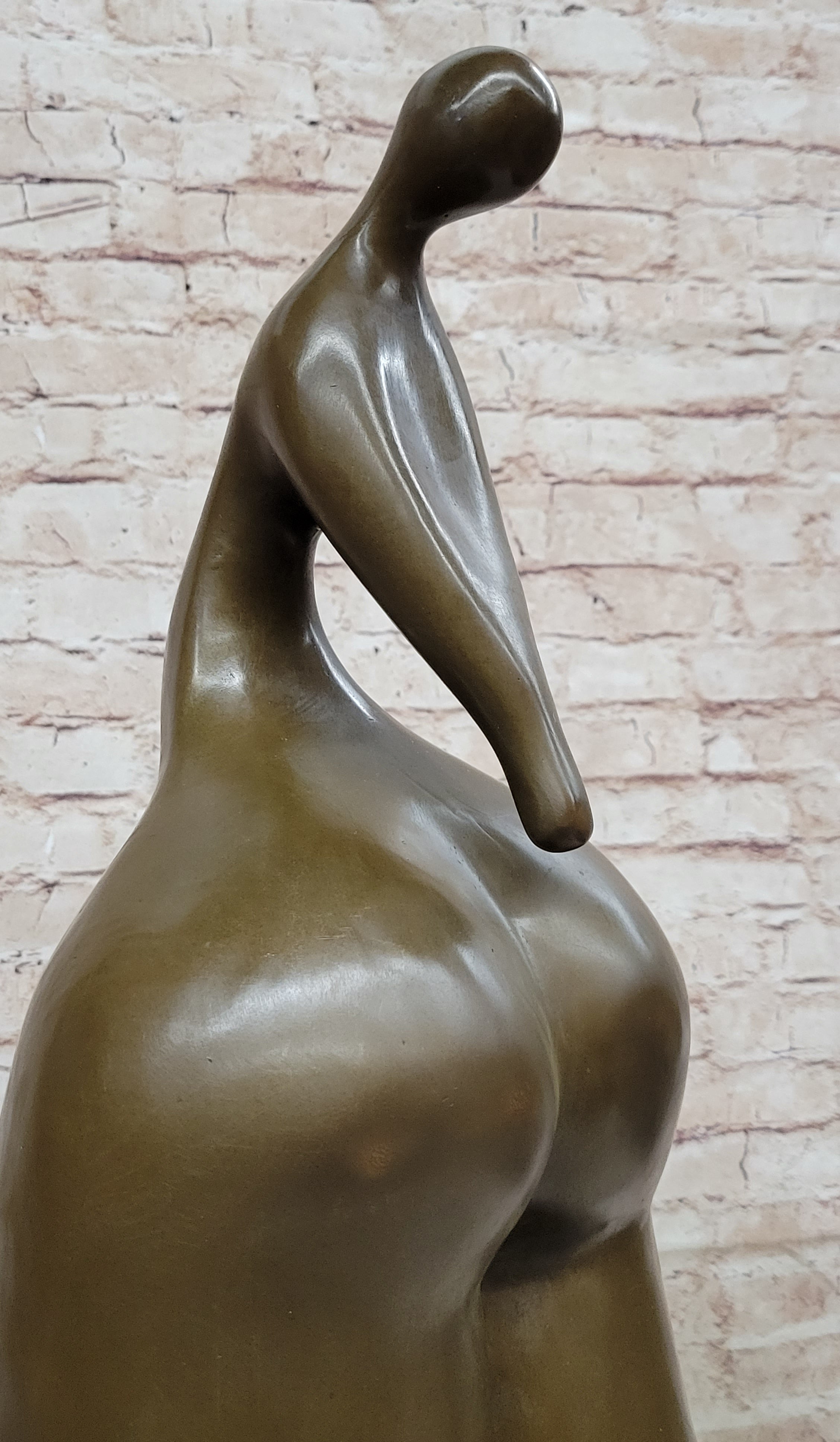 Proportionally Exaggerated Woman Fertility Bronze Sculpture