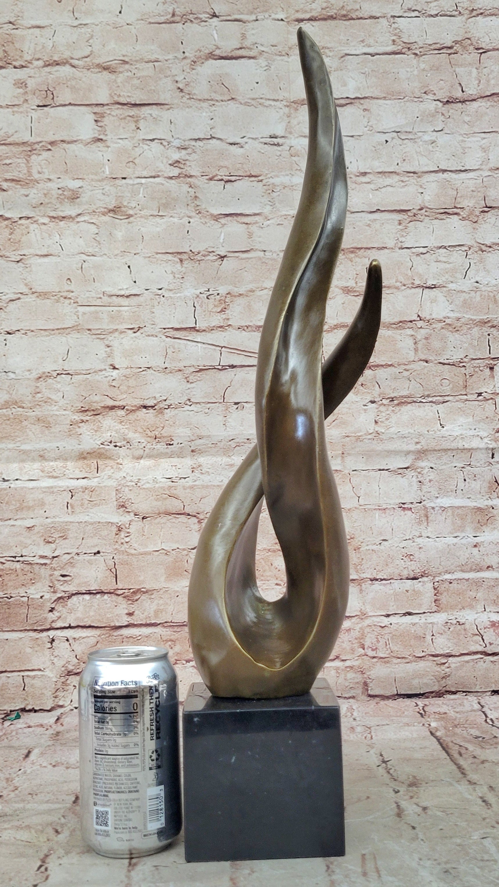 Signed Milo Twisted Flame Modern Abstract Bronze Sculpture