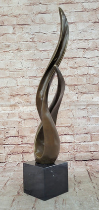 Signed Milo Twisted Flame Modern Abstract Bronze Sculpture