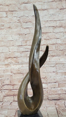 Signed Milo Twisted Flame Modern Abstract Bronze Sculpture