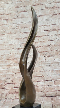 Signed Milo Twisted Flame Modern Abstract Bronze Sculpture