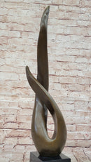 Signed Milo Twisted Flame Modern Abstract Bronze Sculpture