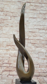 Signed Milo Twisted Flame Modern Abstract Bronze Sculpture