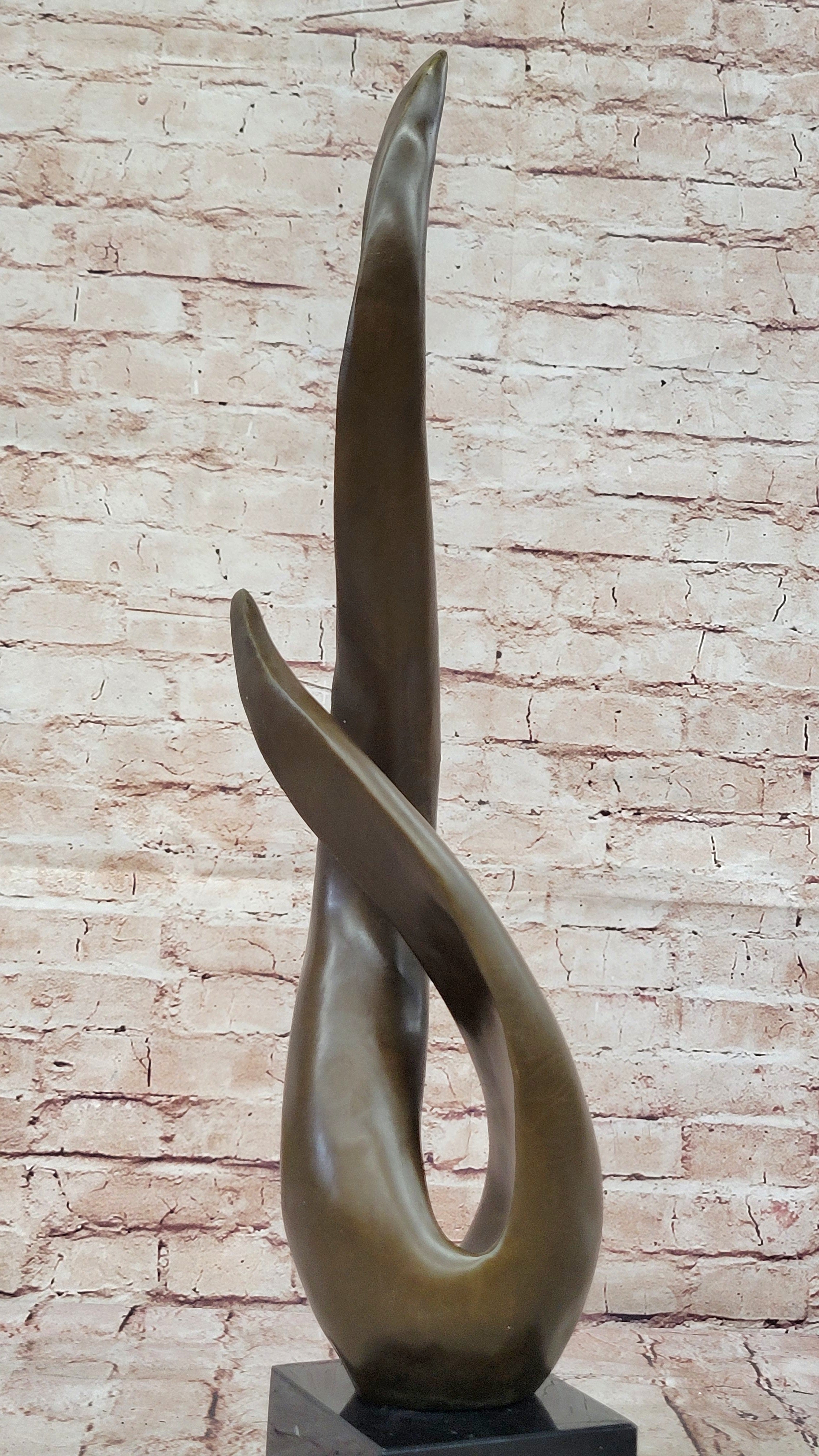 Signed Milo Twisted Flame Modern Abstract Bronze Sculpture