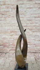 Signed Milo Twisted Flame Modern Abstract Bronze Sculpture