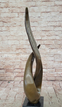Signed Milo Twisted Flame Modern Abstract Bronze Sculpture