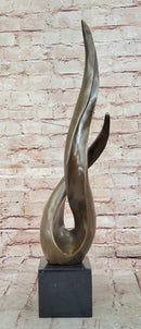 Signed Milo Twisted Flame Modern Abstract Bronze Sculpture