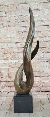 Signed Milo Twisted Flame Modern Abstract Bronze Sculpture