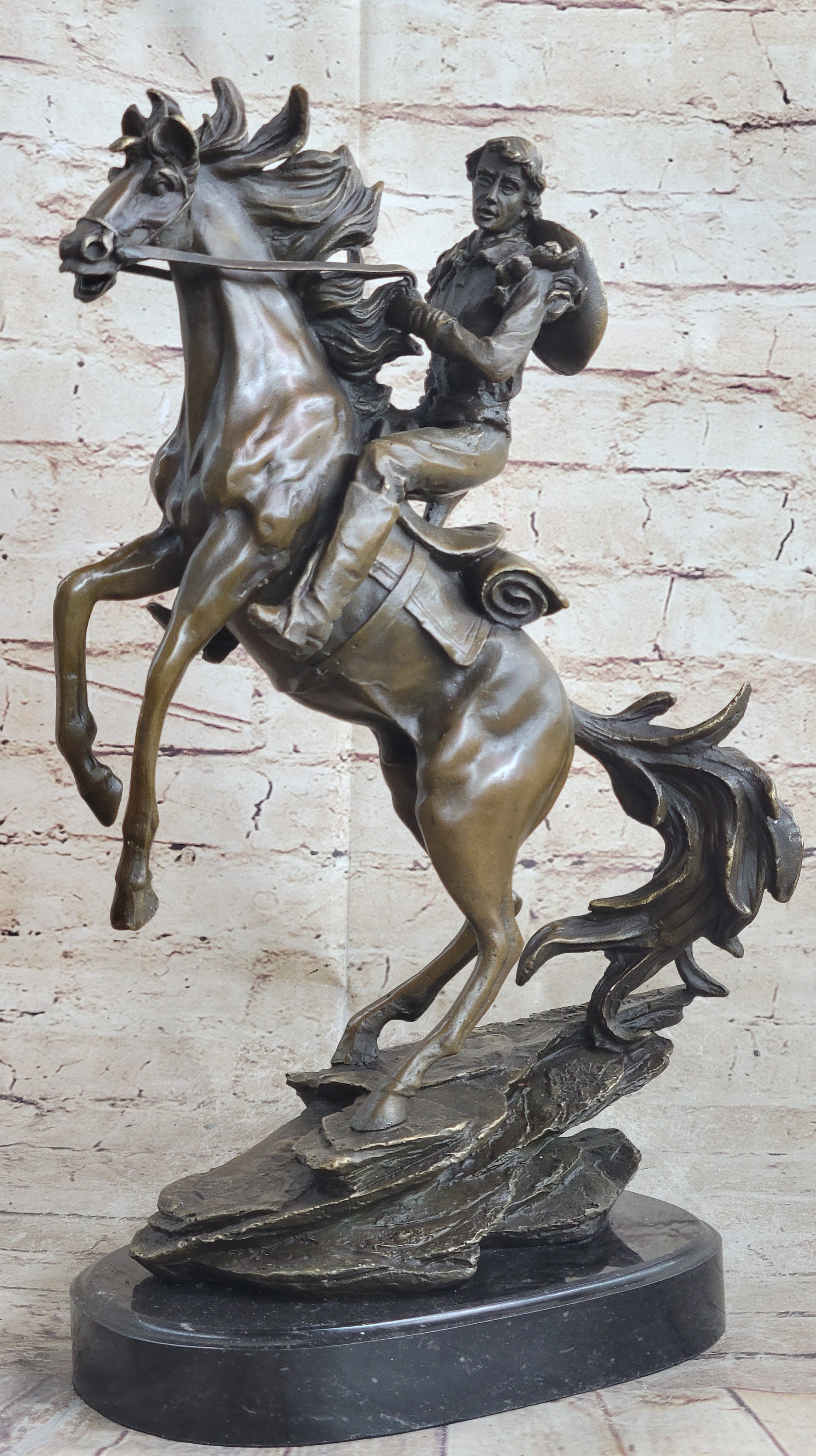 Large American Cowboy with Gun Sheriff Outlaw Western Art Bronze