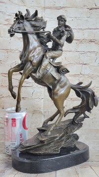 Large American Cowboy with Gun Sheriff Outlaw Western Art Bronze