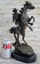 Country Western Cowboy Gunslinger on Horseback Bronze Sculpture