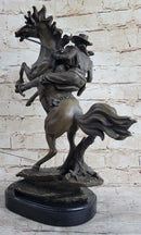 Country Western Cowboy Gunslinger on Horseback Bronze Sculpture