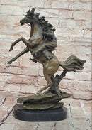 Country Western Cowboy Gunslinger on Horseback Bronze Sculpture