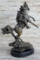 Country Western Cowboy Gunslinger on Horseback Bronze Sculpture
