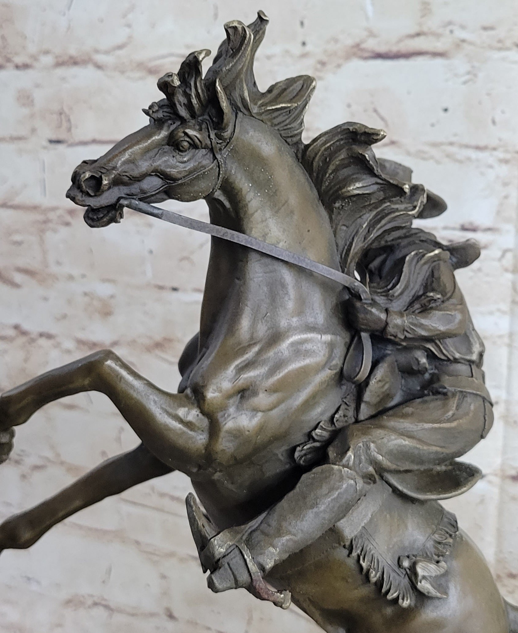 Country Western Cowboy Gunslinger on Horseback Bronze Sculpture
