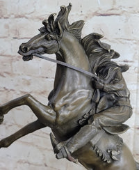 Country Western Cowboy Gunslinger on Horseback Bronze Sculpture