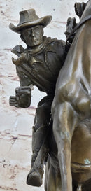 Country Western Cowboy Gunslinger on Horseback Bronze Sculpture