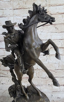 Country Western Cowboy Gunslinger on Horseback Bronze Sculpture