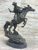 Kamiko Outlaw Wild West Bronze Marble Base Sculpture