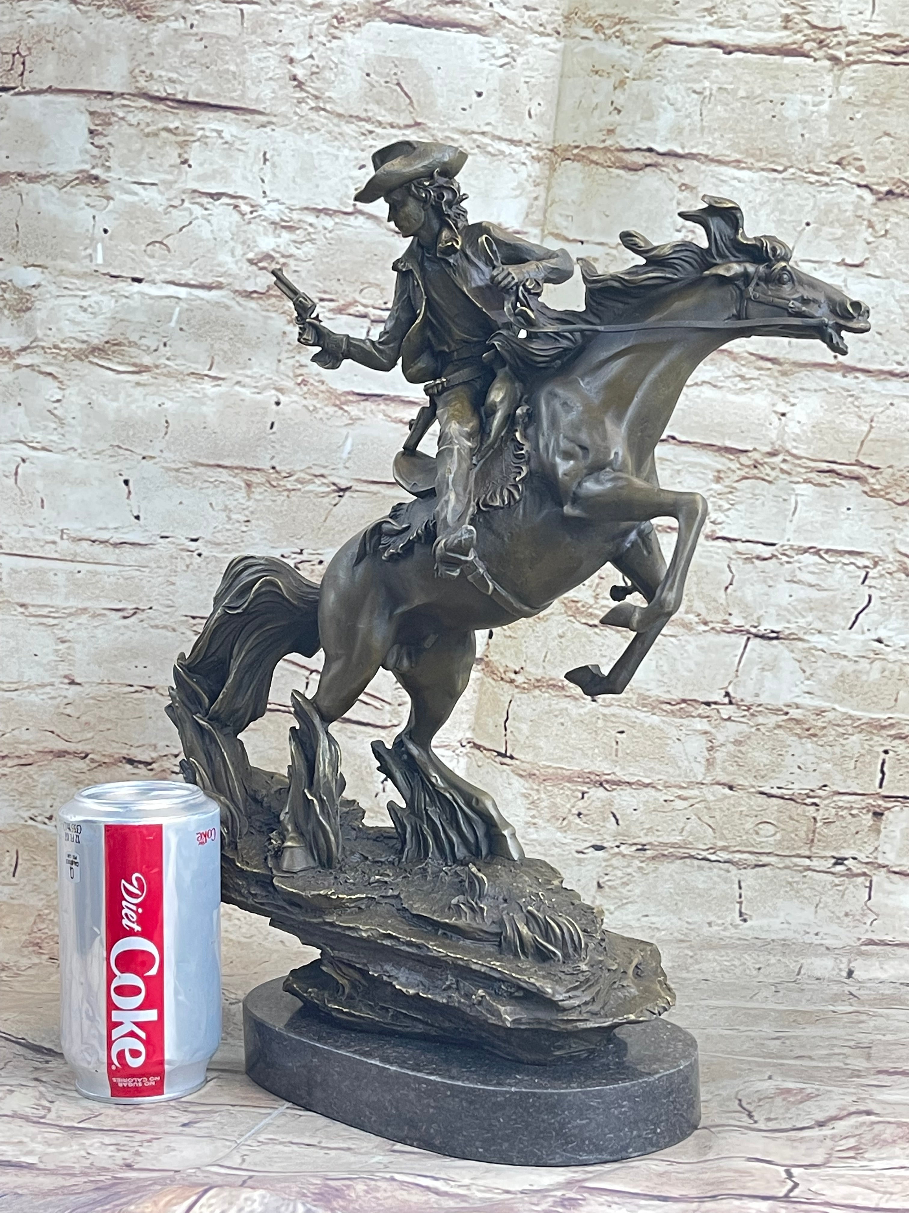 Kamiko Outlaw Wild West Bronze Marble Base Sculpture
