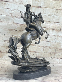 Kamiko Outlaw Wild West Bronze Marble Base Sculpture