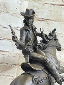 Kamiko Outlaw Wild West Bronze Marble Base Sculpture