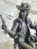 Kamiko Outlaw Wild West Bronze Marble Base Sculpture
