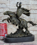 European Knight on Horseback Bronze Sculpture by Kamiko