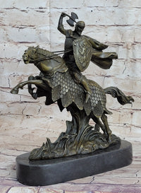 European Knight on Horseback Bronze Sculpture by Kamiko