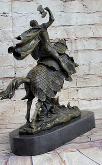 European Knight on Horseback Bronze Sculpture by Kamiko
