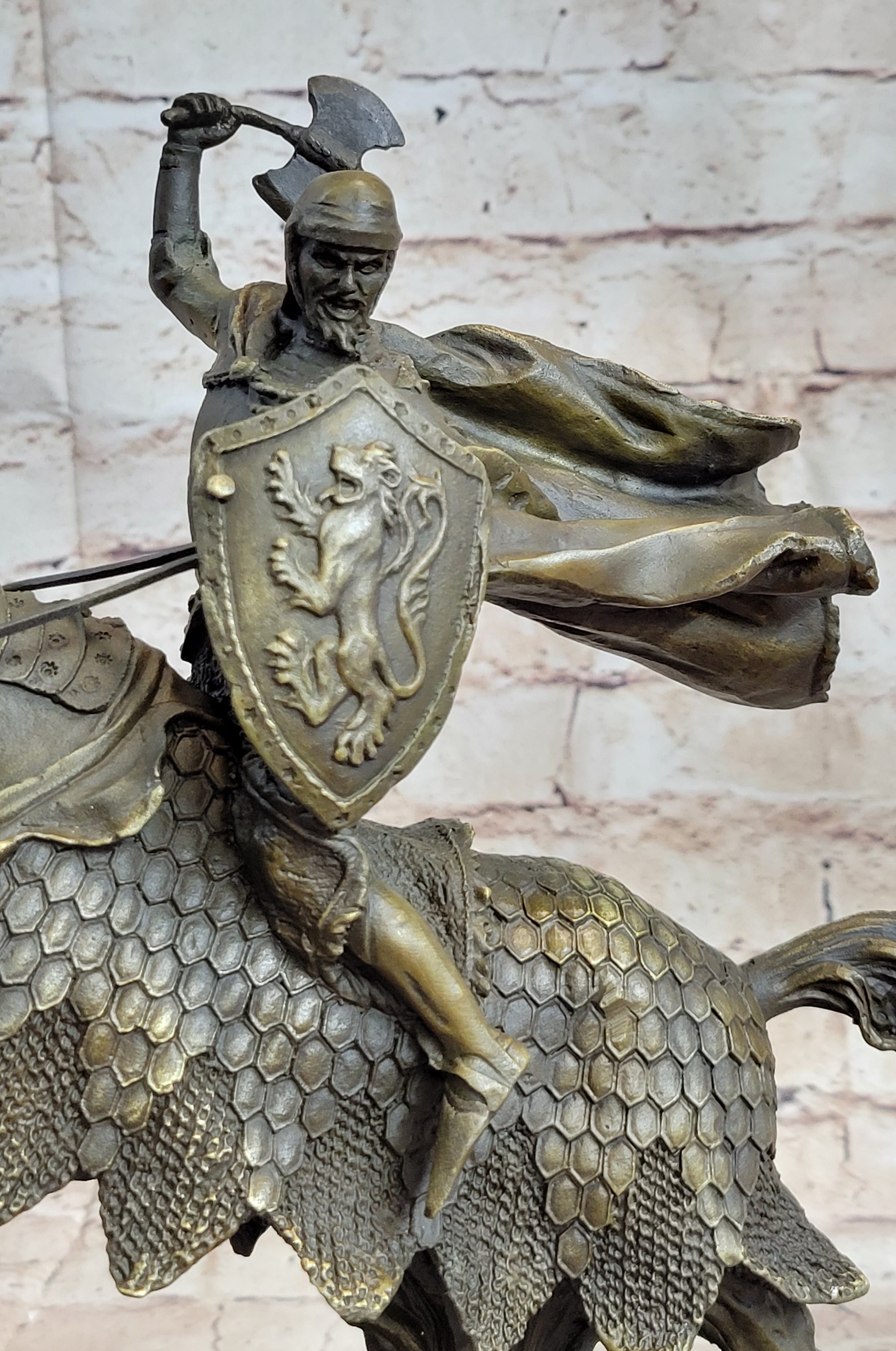 European Knight on Horseback Bronze Sculpture by Kamiko
