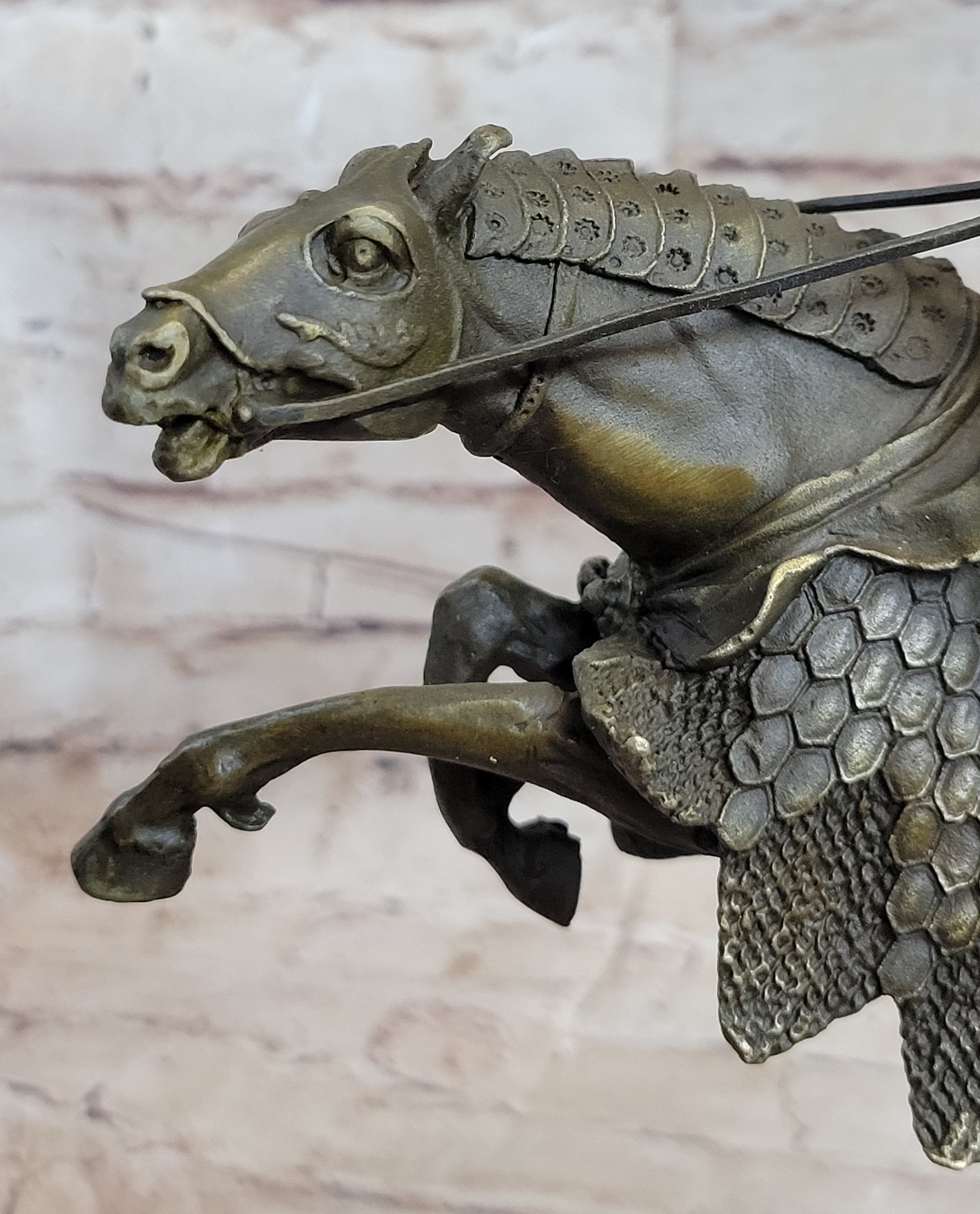 European Knight on Horseback Bronze Sculpture by Kamiko
