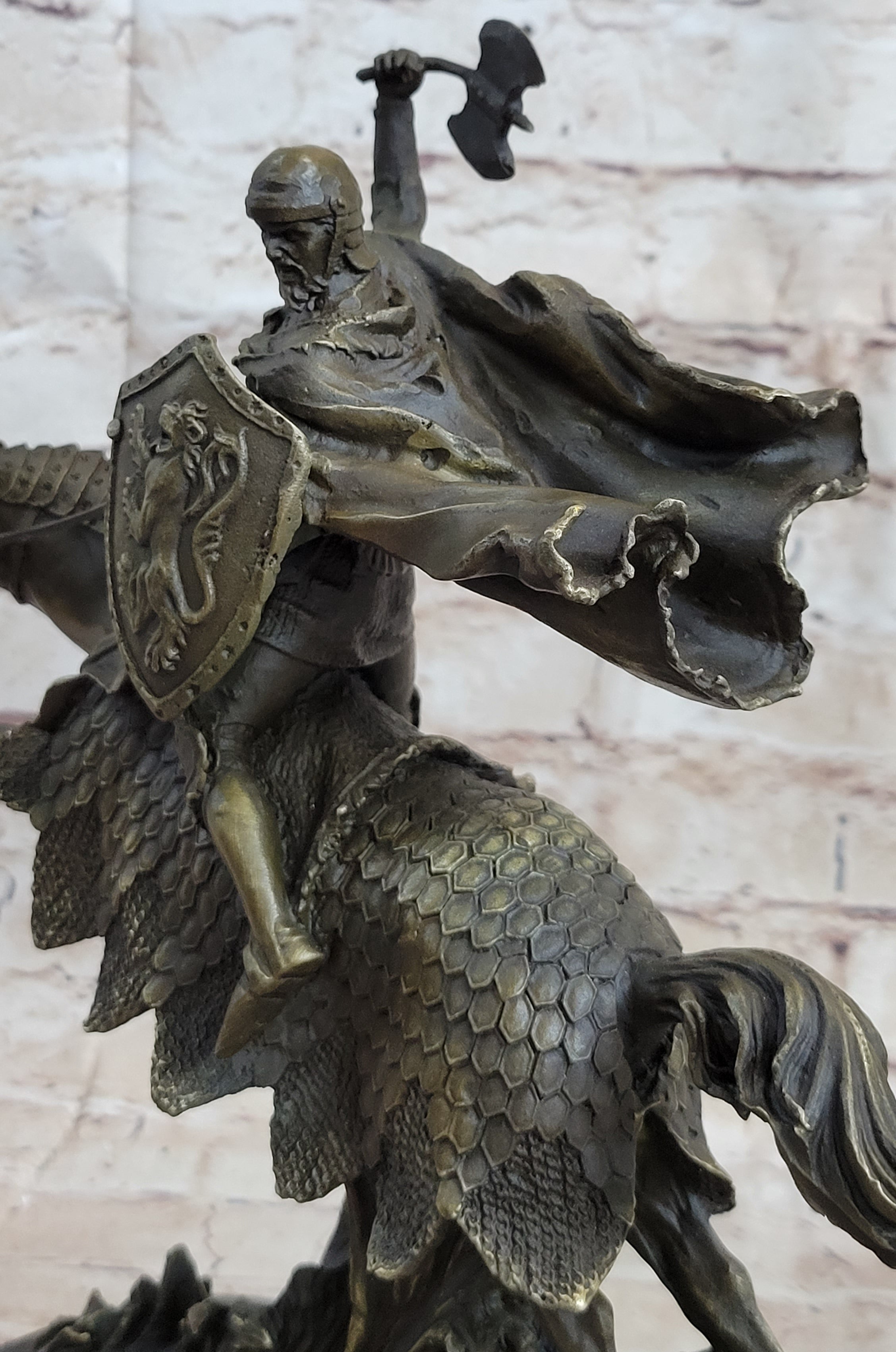 European Knight on Horseback Bronze Sculpture by Kamiko