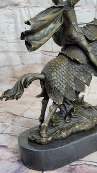 European Knight on Horseback Bronze Sculpture by Kamiko
