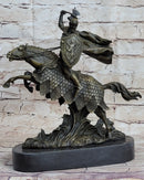 European Knight on Horseback Bronze Sculpture by Kamiko