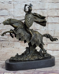 European Knight on Horseback Bronze Sculpture by Kamiko